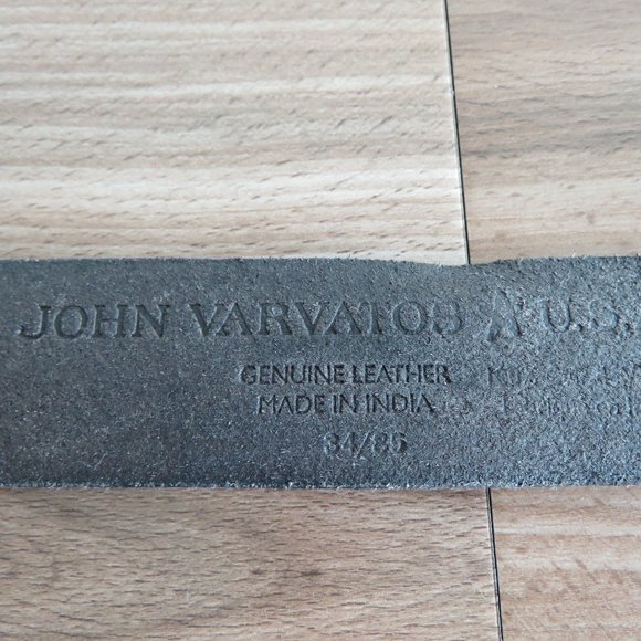 JOHN VARVATOS Men's Studded Brown Leather Belt - Size 34/85 - Picture 10 of 10